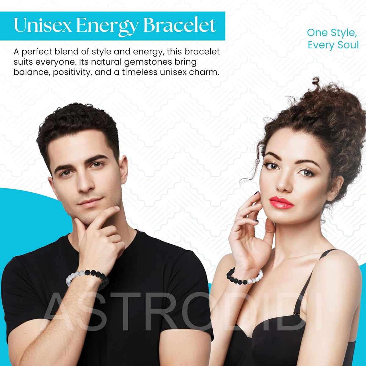 ASTRODIDI Natural Certified Lava Howlite Stone Bracelet for Money, Success & Positive Energy | Original Reiki Feng-Shui Healing Crystal Gemstone Bracelet for Men and Women