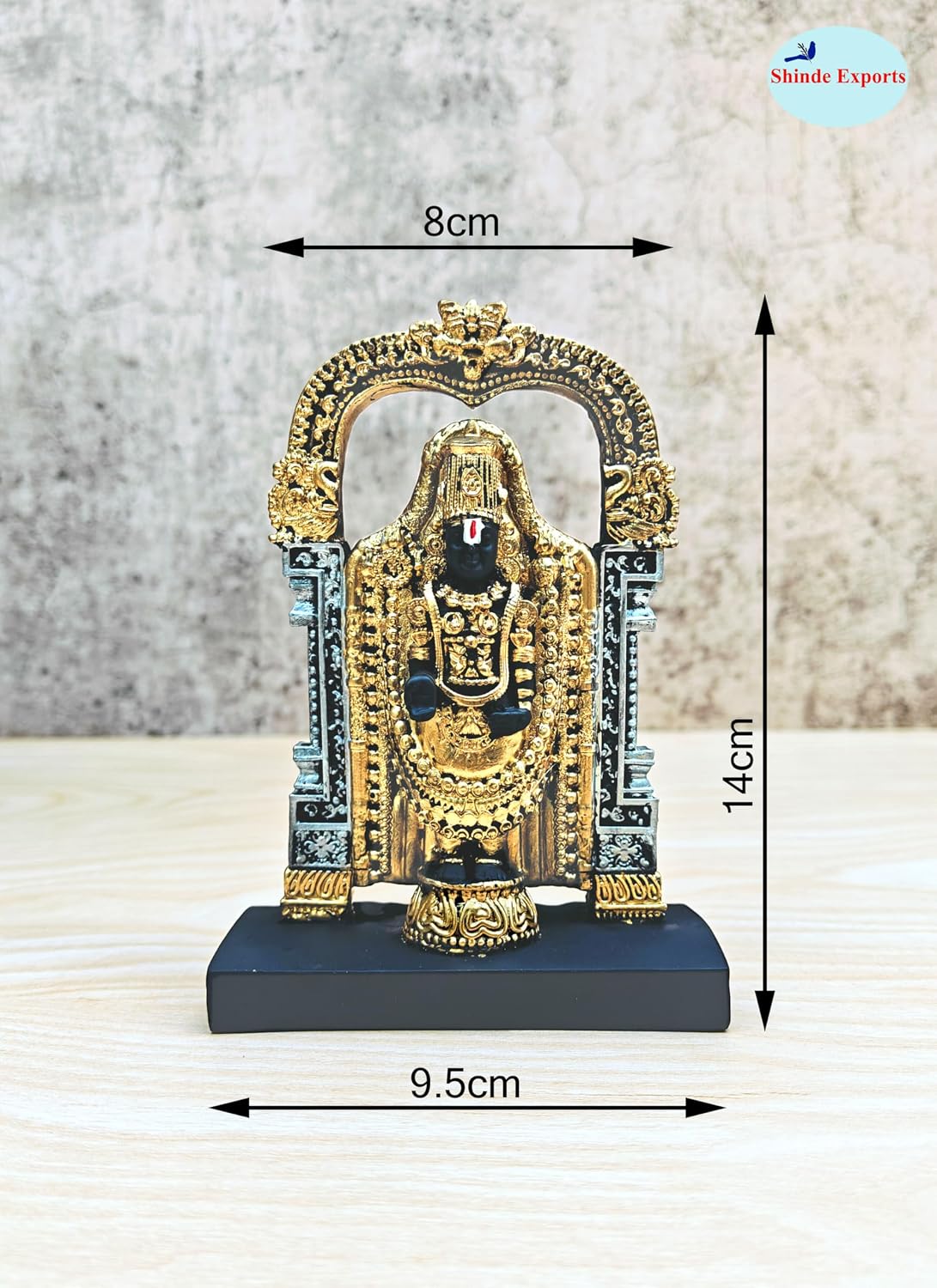 SHINDE EXPORTS Govinda Idol for car Dashboard/Balaji murti for car/tirupati Balaji murti/Balaji Statue for Pooja Room (5.5 inches Balaji)
