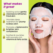 PLIX - THE PLANT FIX Avolicious Hydra Boost Bubble Sheet Mask | Deep Hydration & Skin Barrier Support | Ceramide Complex, Hyaluronic Acid & Avocado Extract | Refreshing Bubble Care