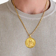 DIVINITI 24K Gold Plated Double-Sided Religious Pendant with Premium Gift Box, Spiritual Locket for Men & Women, Devotional Jewellery for Gifting & Everyday Wear | Sai Baba & Om-1