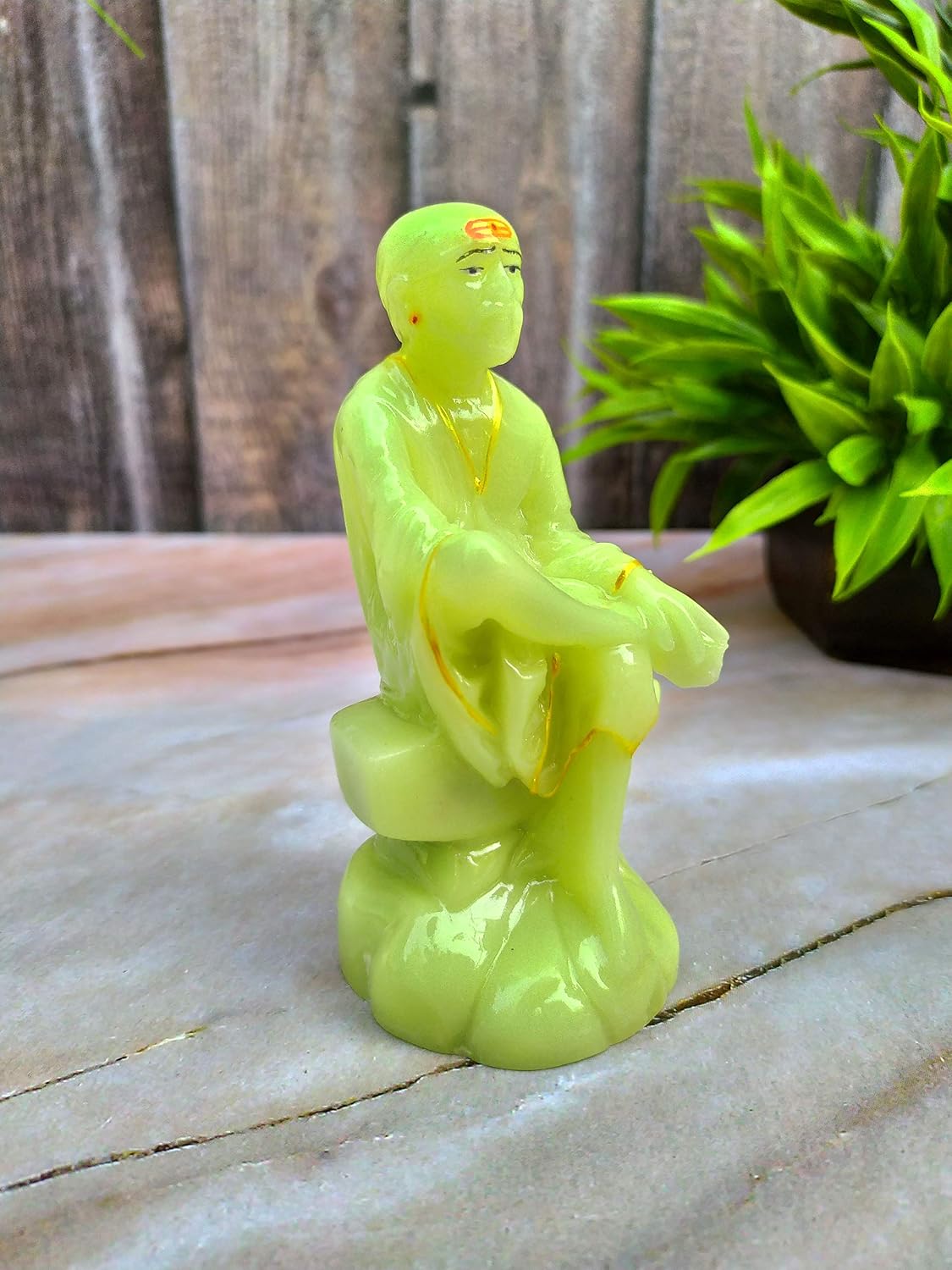 SHINDE EXPORTS shirdi saibaba Idol Radium/Radium saibaba/Radium saibaba Statue/saibaba Idol for car Dashboard Radium 4.5 inches