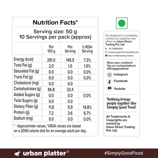 Urban Platter Ragi Rava, 500g (Naturally Gluten-free | Source of Protein & Fibre | A Smart Swap for Regular Sooji | Perfect for Upma, Khichdi, Idli, Dosa, Halwa, & More)
