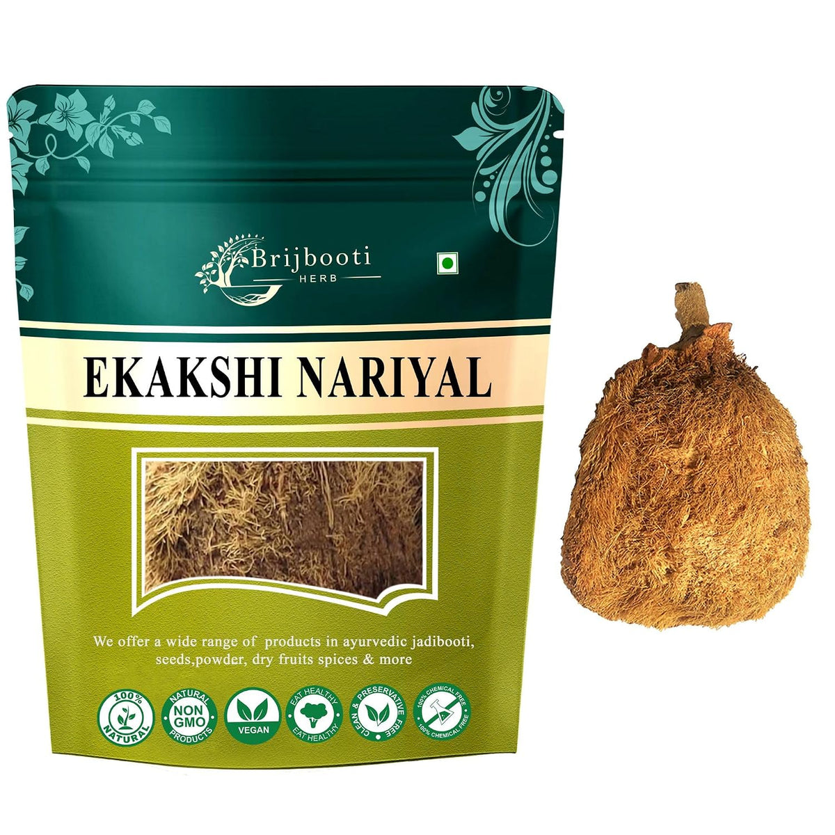 BrijBooti Ekakshi Nariyal - One Eye Coconut For Pooja