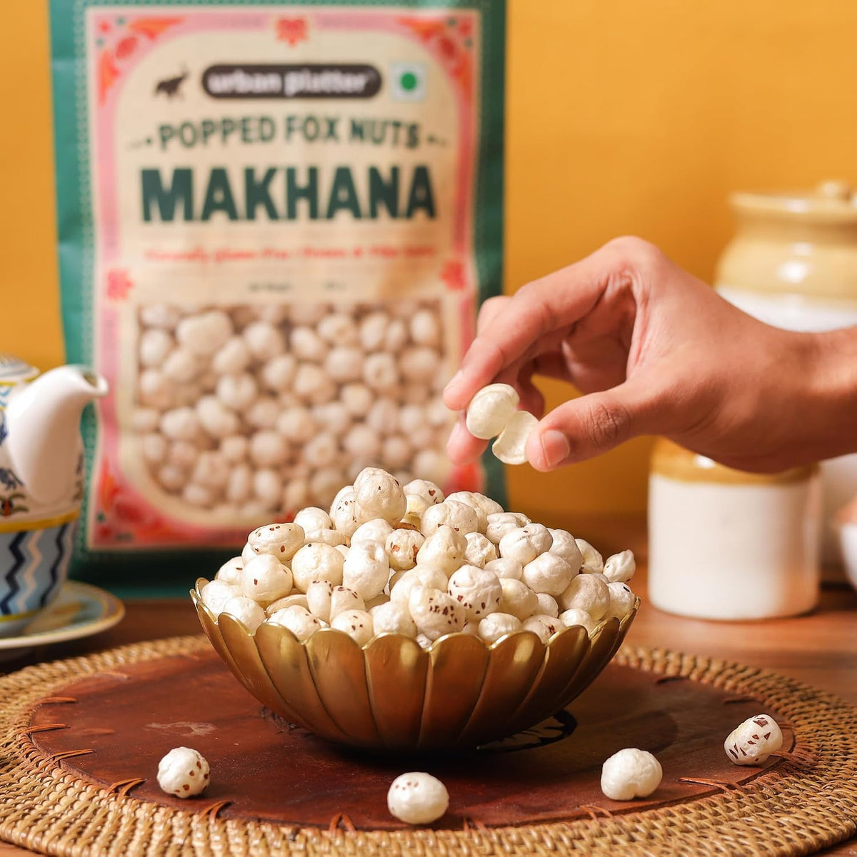 Urban Platter Makhana, 150g (Popped Water Lily Seeds, Source of Protein and Fiber, Unroasted and Unsalted)
