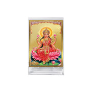 DIVINITI 24K Gold Plated Religious Car Dashboard Frame | Premium God Idol Frame for Car, Home Mandir & Office Table | Spiritual Gift, Decorative Showpiece | Lakshmi Ji