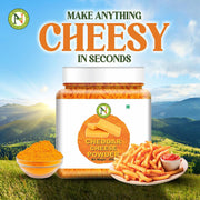 NatureVit Cheddar Cheese Powder, 250g | Cheddar Cheese Powder For Popcorn | Pizza Masala Powder | French Fries & Pasta Masala | Vegan Cheese Powder | Cheese Powder For Makhana