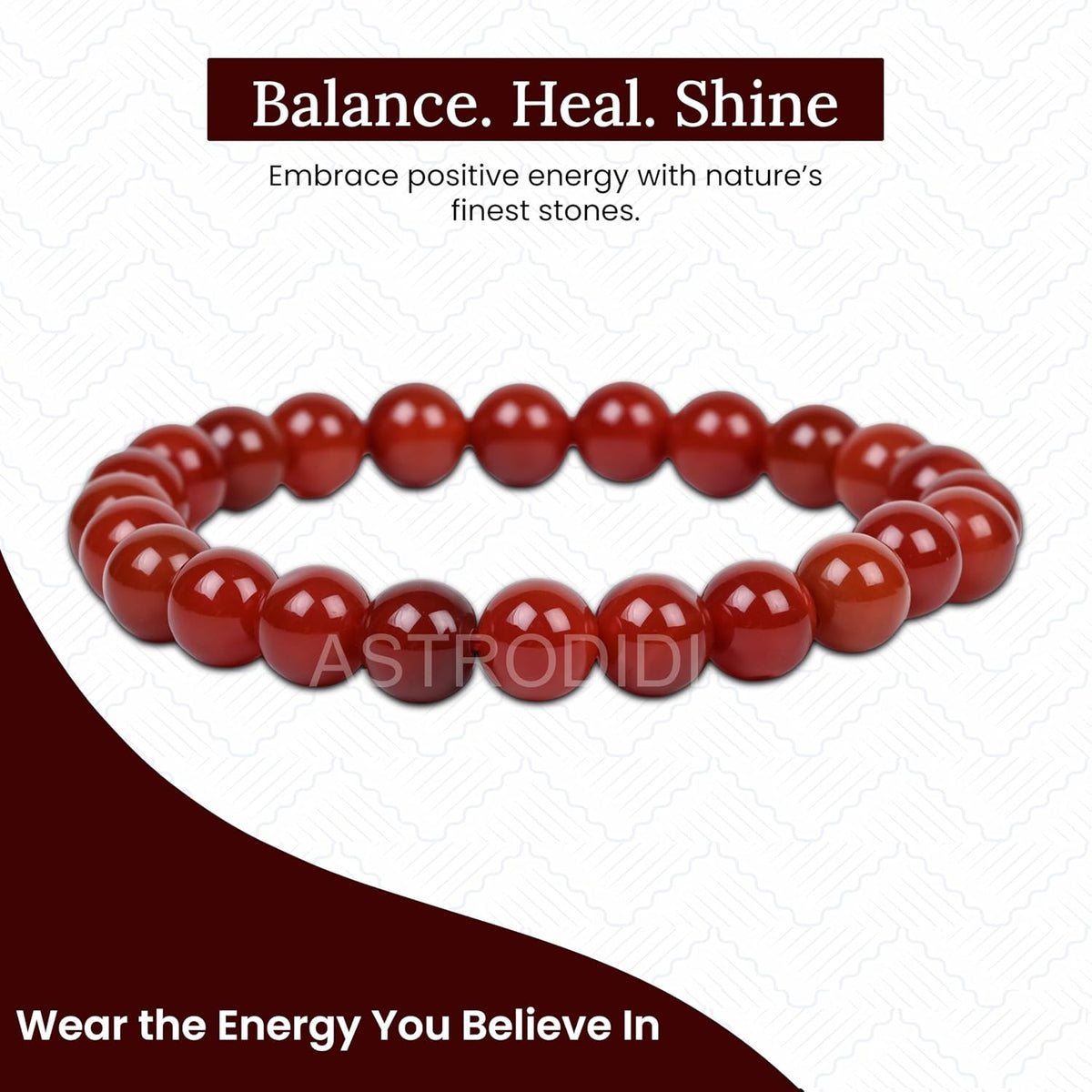 Astrodidi Natural Certified Carnelian Stone Bracelet | Powerful Healing Crystal Gemstone for Motivation, Energy & Sacral Chakra Activation, Boost Self-Confidence | Reiki Feng-Shui Bracelet for Men and Women
