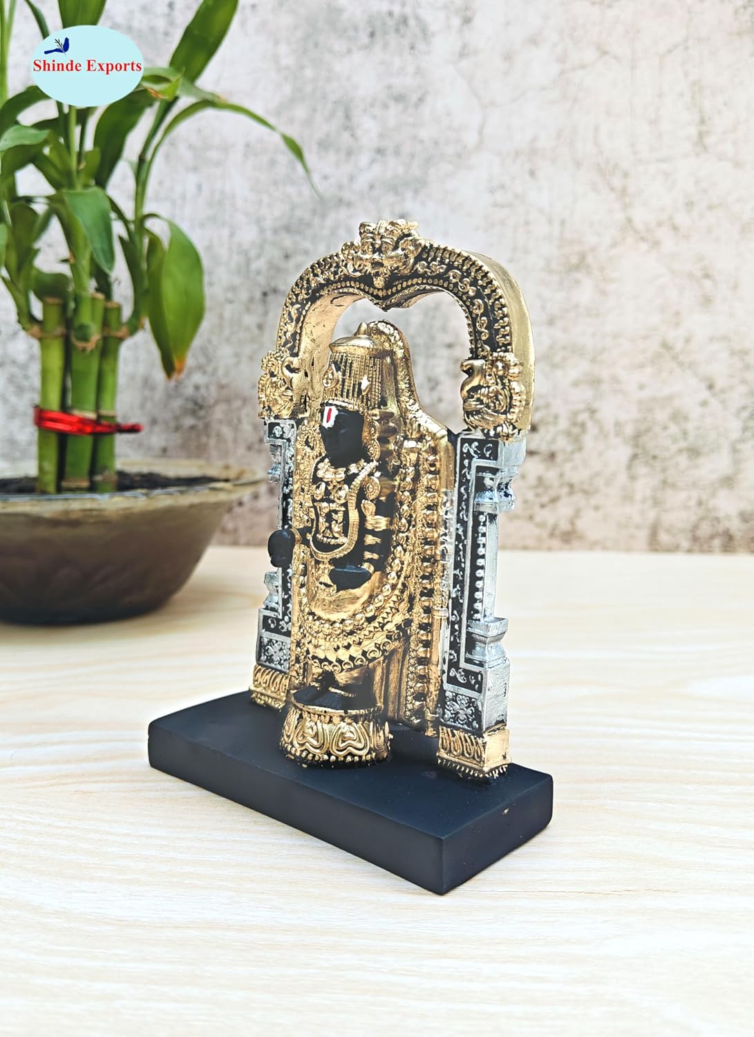 SHINDE EXPORTS Govinda Idol for car Dashboard/Balaji murti for car/tirupati Balaji murti/Balaji Statue for Pooja Room (5.5 inches Balaji)