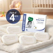 Mother Sparsh Natural Care Baby Soap-75g x 4 | Pack of 4 Soap for Babies with Chamomile, Shea Butter & Coconut Oil | Gently Cleanses Baby's Skin