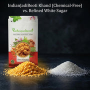 IndianJadiBooti Khand - Desi Khandd - Kachi Khand - Khandsari, 250 Grams | (Pack Of 2)