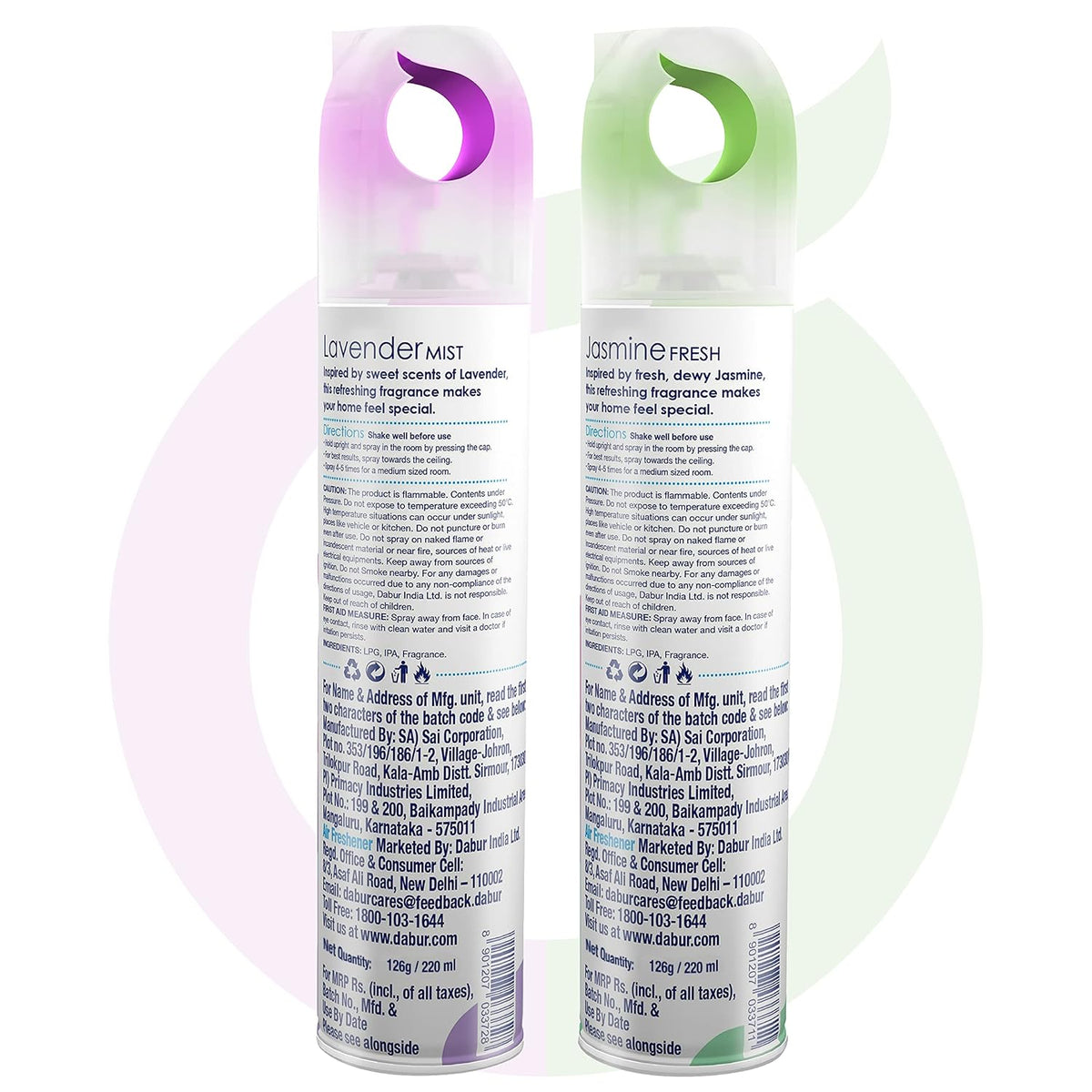 Odonil Air Freshener Room Spray - 440 ml Combo (Pack of 2, 220ml each) | Lavender Mist & Jasmine Fresh | Nature Inspired Fragrance for Home & Office | Long Lasting Fragrance | Instant Freshness
