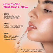 INSIGHT Hydra Creamy Lip Sheen - Nude Pour | Glossy Finish | 2 in 1 Lipstick + Gloss | Infused with Ceramides & Vitamin B5 | One Swipe Rich Color (2.5 g) (Pack of 2)