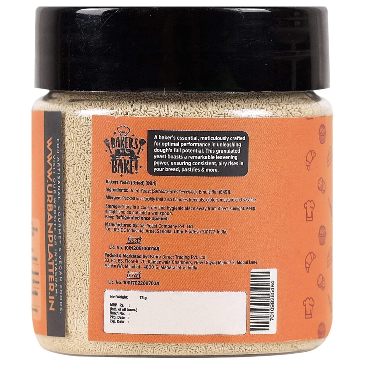 Urban Platter Baker's Active Dry Yeast, 75 g