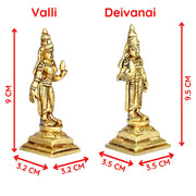 Aalayam Selveer Murugan Valli Deivanai Statue | Murugan Valli Deivanai Idol | Murugan Valli Deivanai Brass Gold Colour 1 Set