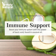 Holy Natural Extra Virgin Coconut Oil | 100% Pure & Cold Pressed | Natural & Organic | Eadible Oil also for Hair & Skin | 300ml