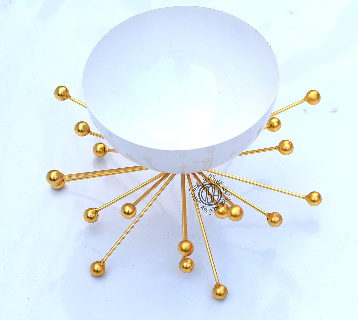 DSH Metal Decorative Bowl for Home Decor Multi Utility Dry Fruit Desert Snacks Serving Bowl (Wire Bowl-White)