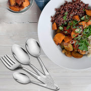 Parage 25 Pieces Pretty Premium Stainless Steel Cutlery Set for Home & Kitchen (Contains: 6 Dinner Spoons, 6 Tea Spoons, 6 Forks, 6 Soup Spoons) - Spoon Set for Dining Tableware Stylish, Silver