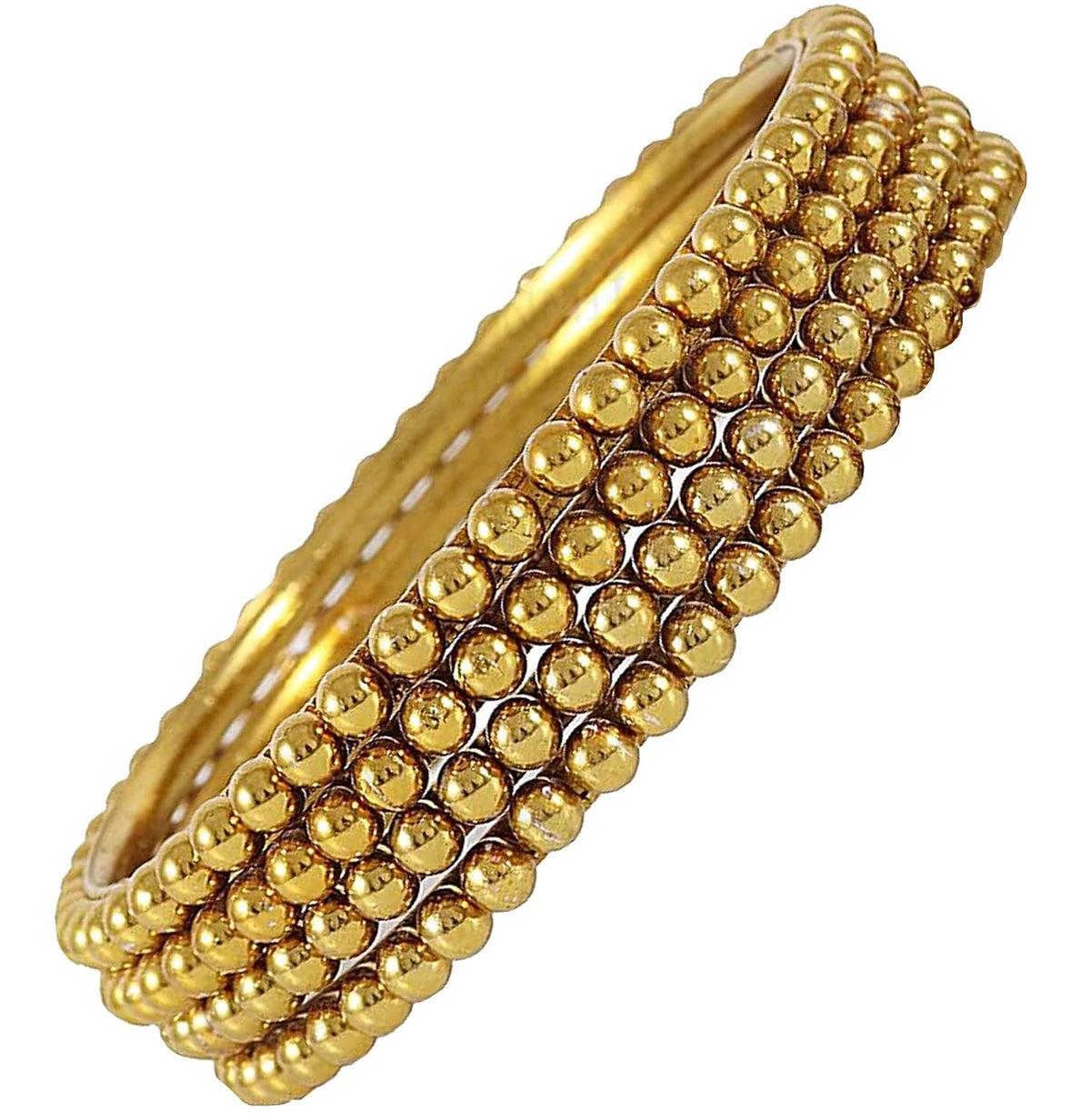 NMII Metal Base Metal with Ball Chain Linked Glossy Finished Kada set For Women and Girls