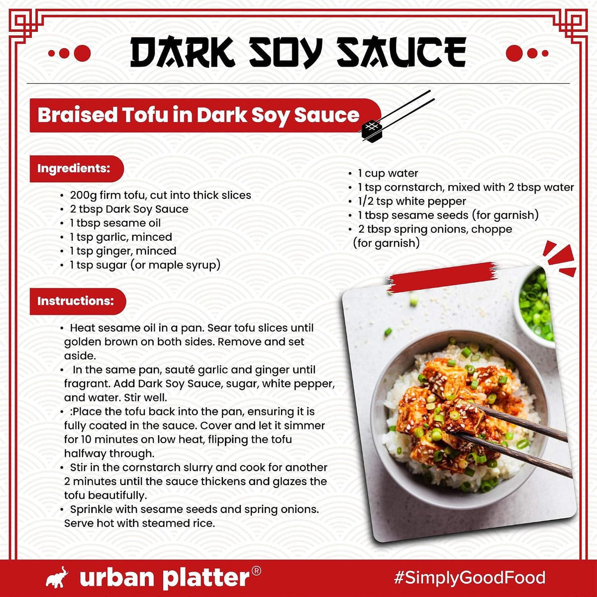 Urban Platter Dark Soy Sauce, 500ml (Traditionally Brewed from SOYA Beans | Asian Umami Seasoning for Stir-Frying | Clean-Label)