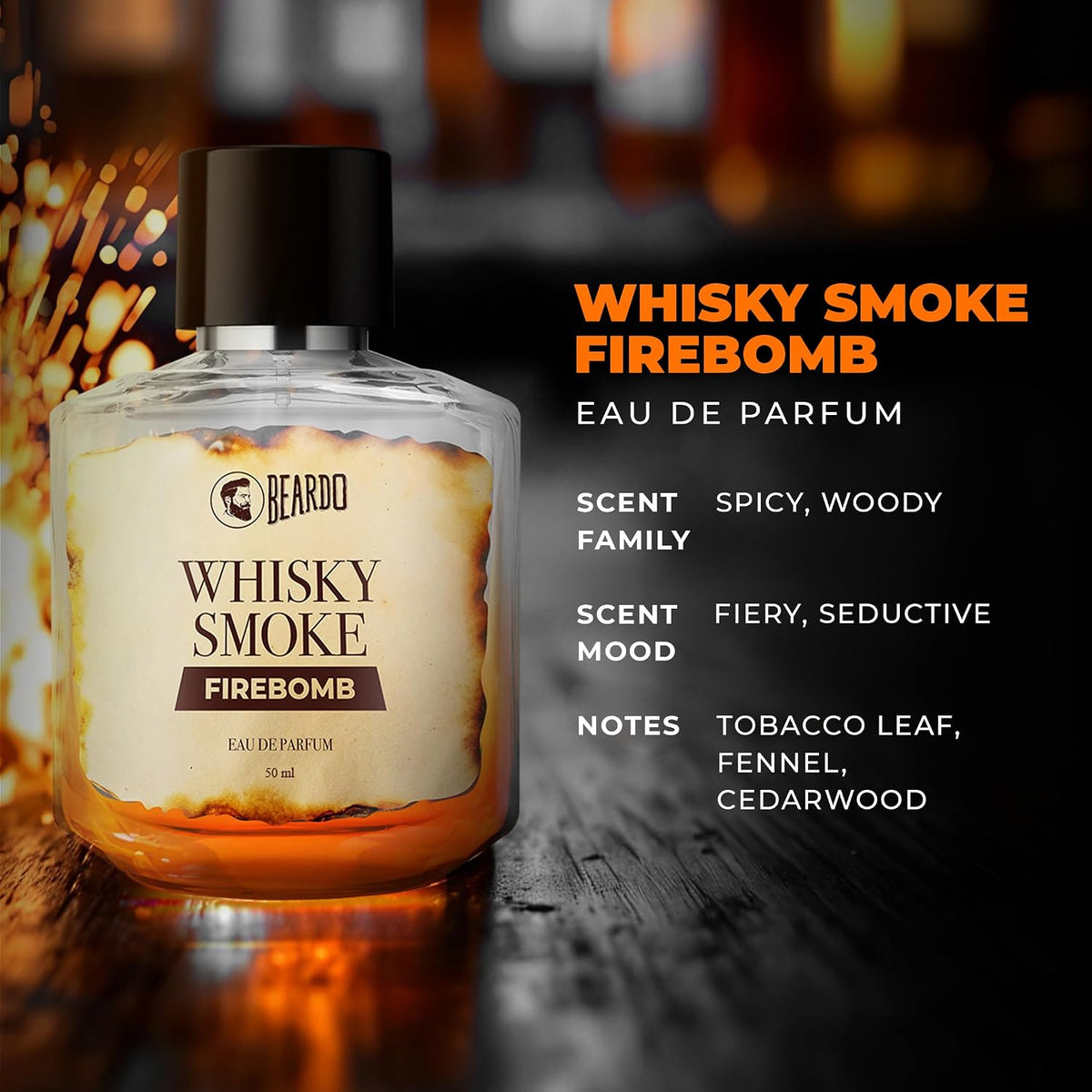 Beardo Power & Fire Combo for Men- GodFather & Whisky Smoke Firebomb Perfume for Men (50ml x 2) | Long Lasting Fragrance | Long Lasting Perfume for Men | Gift for Men | Gift for Friend