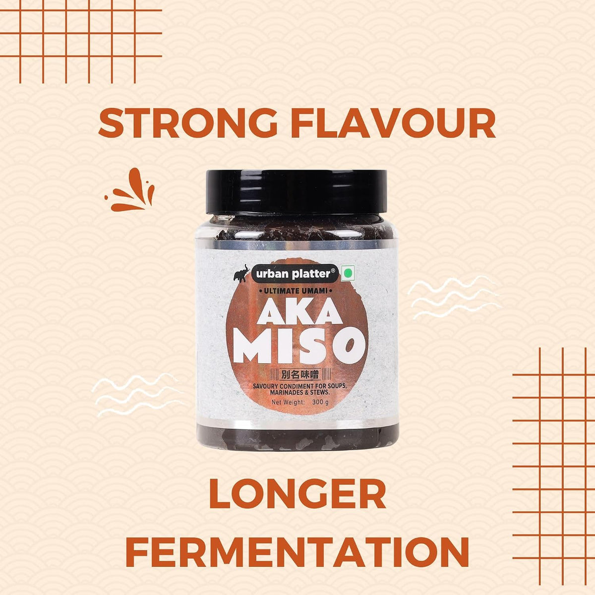 Urban Platter Aka Miso Paste, 300g (Dark Miso | Fermented Soybean Paste | Preservative-Free | Deep Umami Flavor)