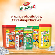 Dabur GlucoPlus-C Instant Energy Glucose Juicy & Tasty Orange Flavour Powder- 400g Jar | Glucose Replenishes Energy | 25% more Glucose| Vitamin C helps Boosts Immunity | Calcium Supports Bone Health