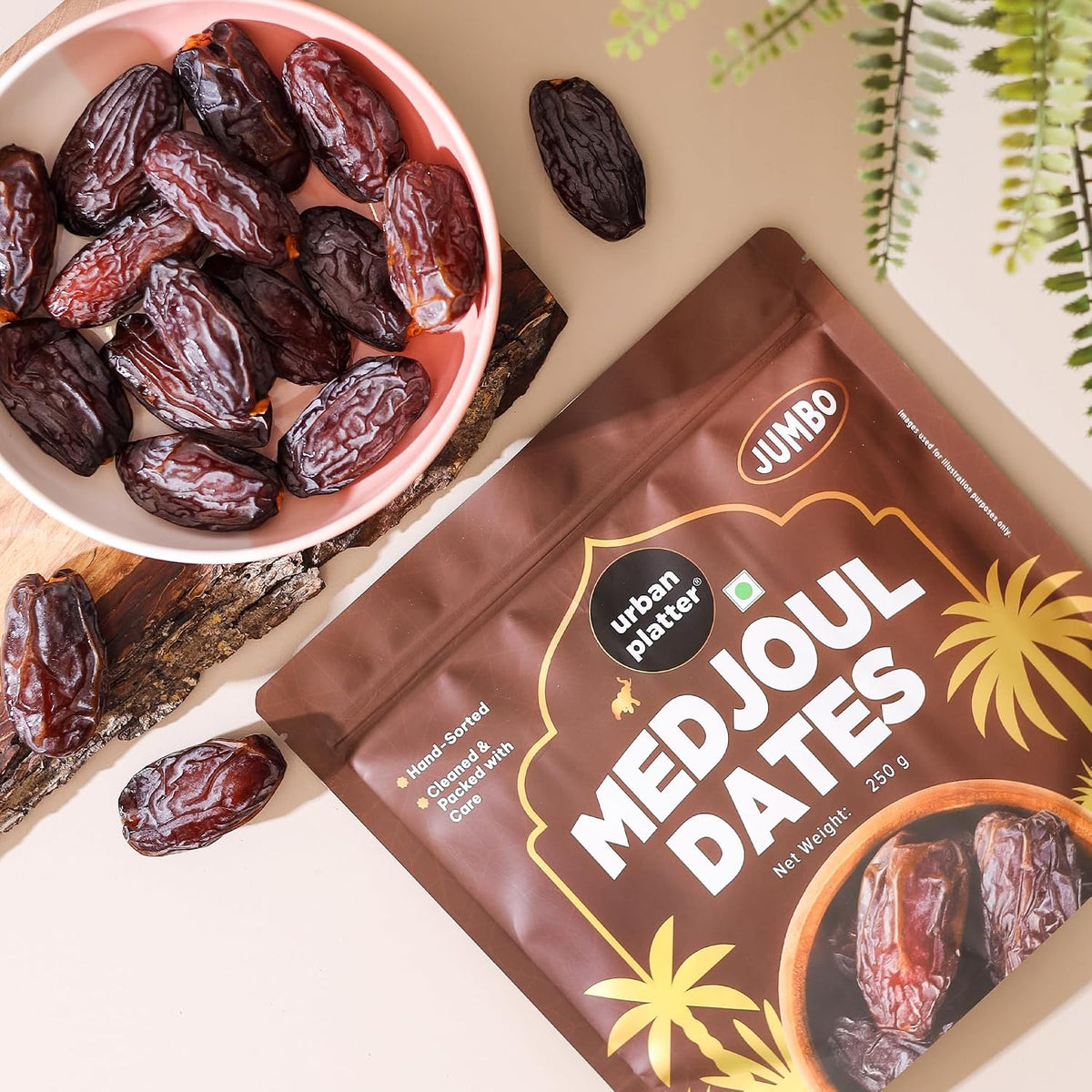 Urban Platter Jumbo Medjoul Dates, 500g (Hand-Sorted | Large-Sized & Succulent | Ideal for Premium Snacking & Festive Gifting)