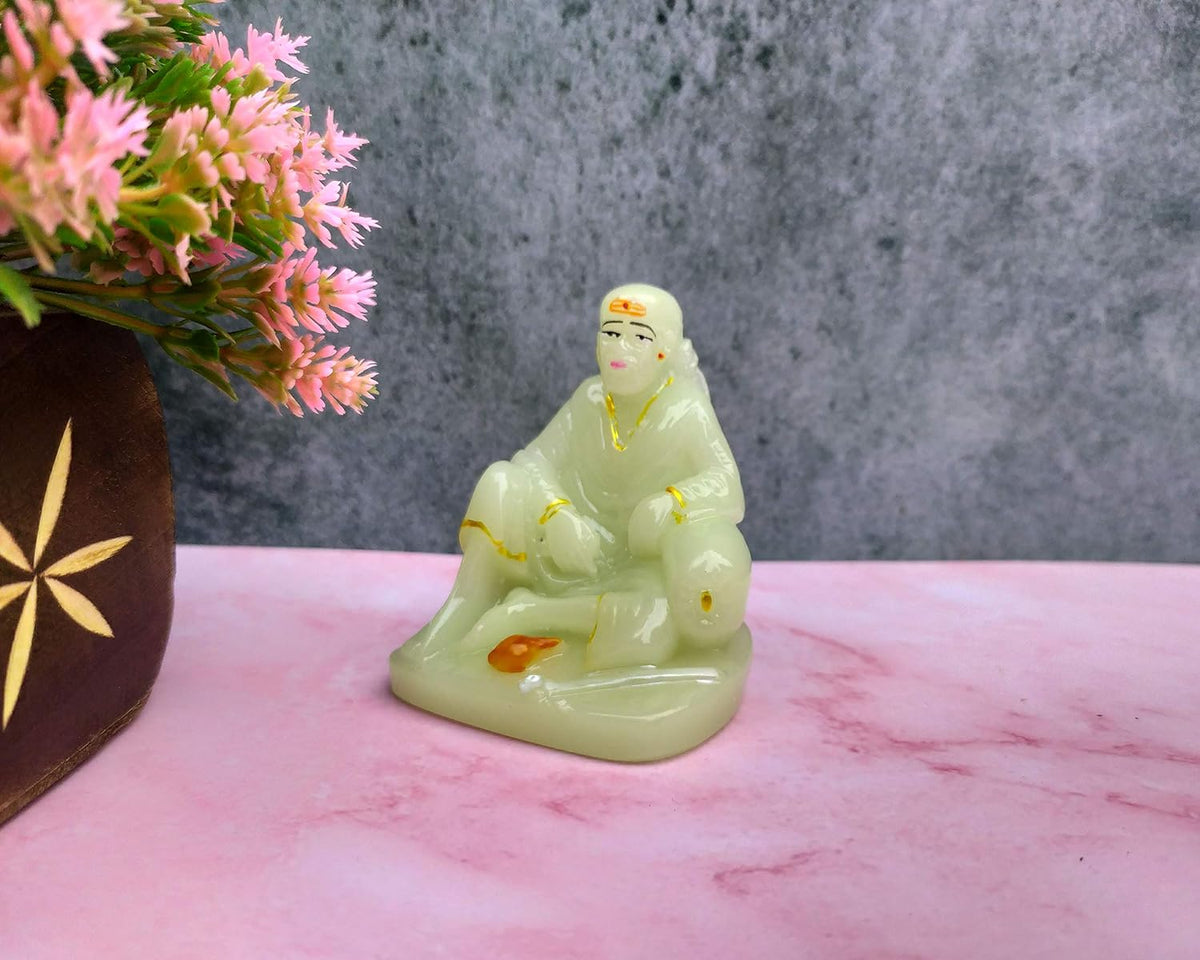 SHINDE EXPORTS saibaba Idol/saibaba Idol for car Dashboard Radium/Radium saibaba Statue