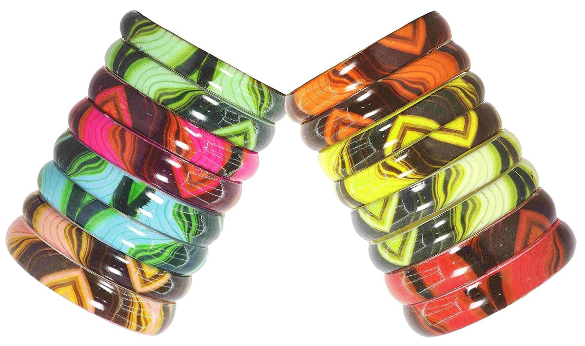 NMII Glass With Texture Pattern Design Kada Set For Women and Girls