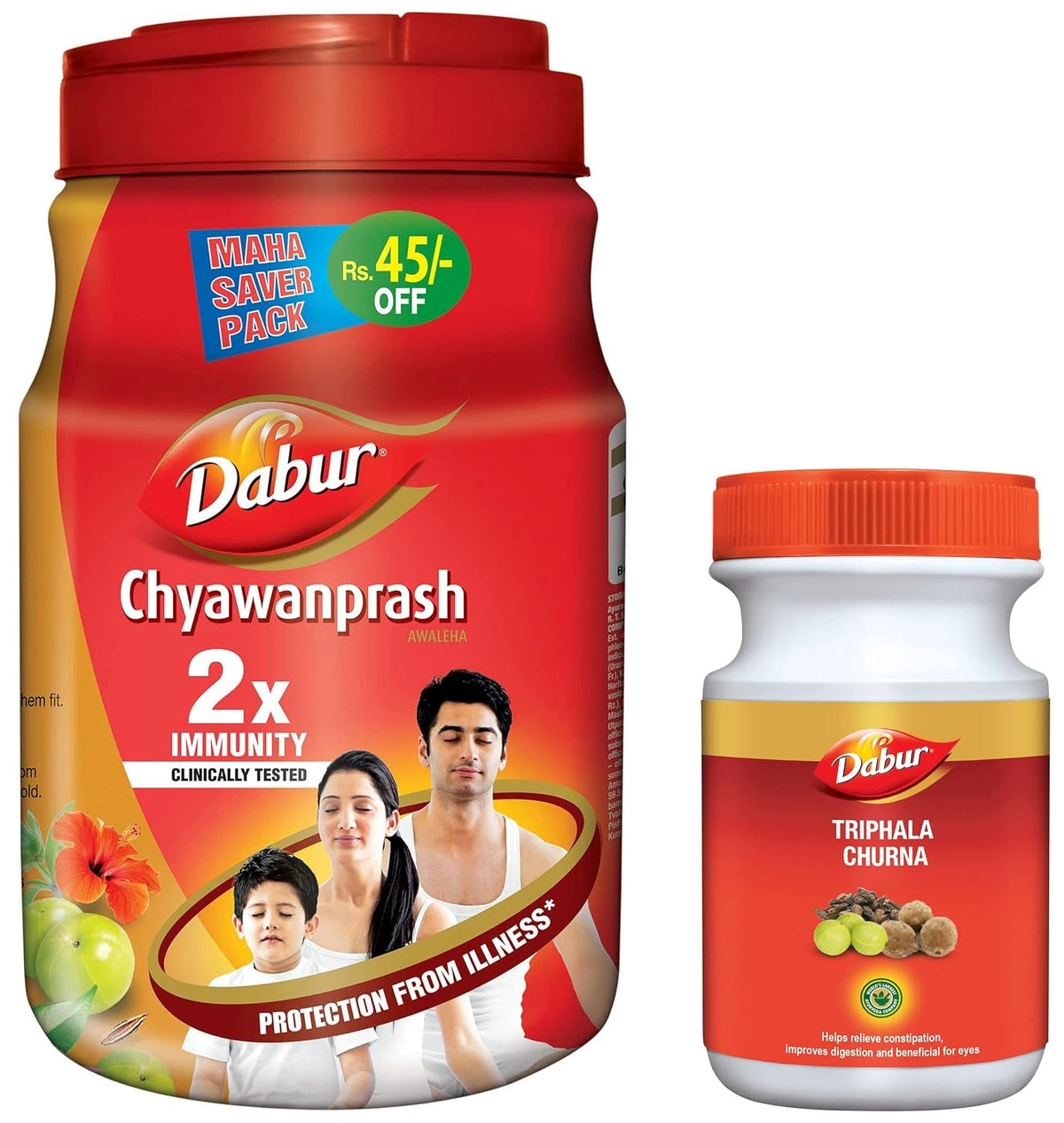 Dabur Chyawanprash 2 Kg & Dabur Triphala Churna Ayurvedic Remedy For Gastro Intestinal Health - 500g