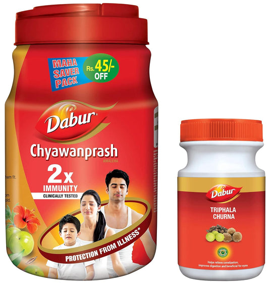Dabur Chyawanprash 2 Kg & Dabur Triphala Churna Ayurvedic Remedy For Gastro Intestinal Health - 500g
