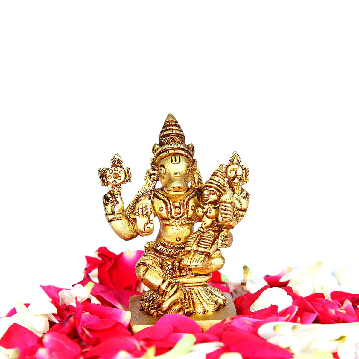 Aalayam Selveer Brass Lakshmi Hayagreevar Idol for Pooja (8 cm, 275g)