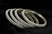 NMII Traditional Golden Metal Bangles Kada Set For Women & Girls with Zircon Stone | Diamond Bangles | Premium Bangles For Wedding, Party, Shadi, Function | Women's Fashion Jewellery- Set of 4
