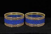 NMII Non-Precious Metal with Base Metal and Studded with Rainbow Zircon Gemstone Glossy Finished Traditional Bangle set for Women and Girls