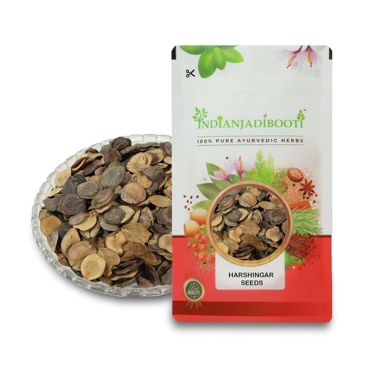IndianJadiBooti Edible Harshringar Seeds (Nyctanthes arbor-tristis) | 100 Grams | (Pack Of 2)