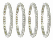 NMII Traditional Golden Metal Bangles Kada Set For Women & Girls with Zircon Stone | Diamond Bangles | Premium Bangles For Wedding, Party, Shadi, Function | Women's Fashion Jewellery- Set of 4