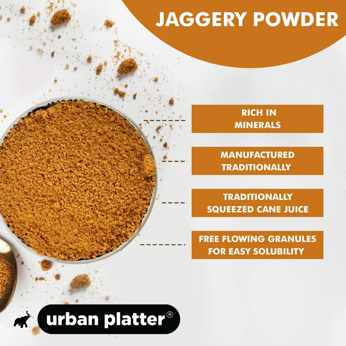 Urban Platter Jaggery Powder, 1Kg / 35.2oz [Pure, Natural & Chemical Free]