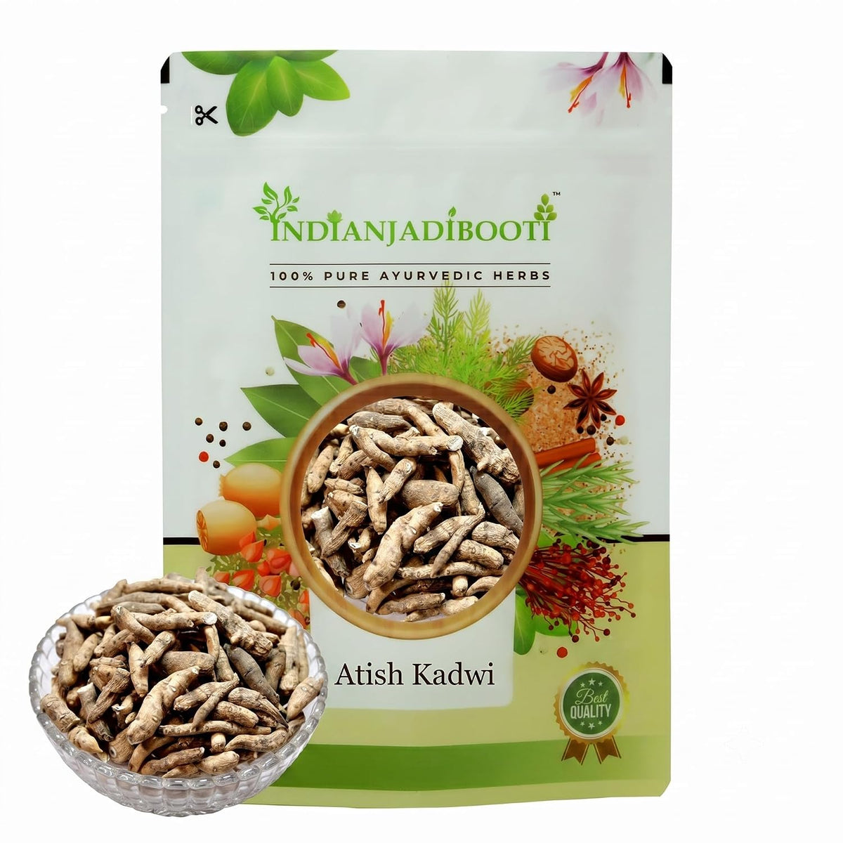 IndianJadiBooti Atish Kadwi (Ativisha Root) | 30g | Premium Aconitum Heterophyllum | Patis/Atees/Shukla Kand | Traditional Bitter Tonic for Digestion & Metabolism (Raw Herb)