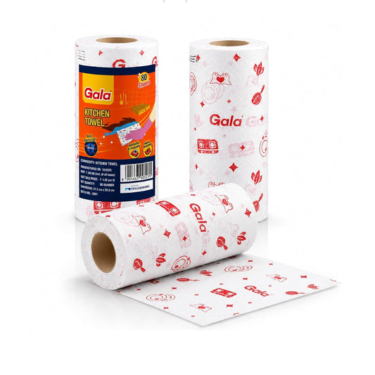 Gala Reusable Kitchen Towel Roll (Anti-Bacterial,80 Washable Wipes per Sheet)