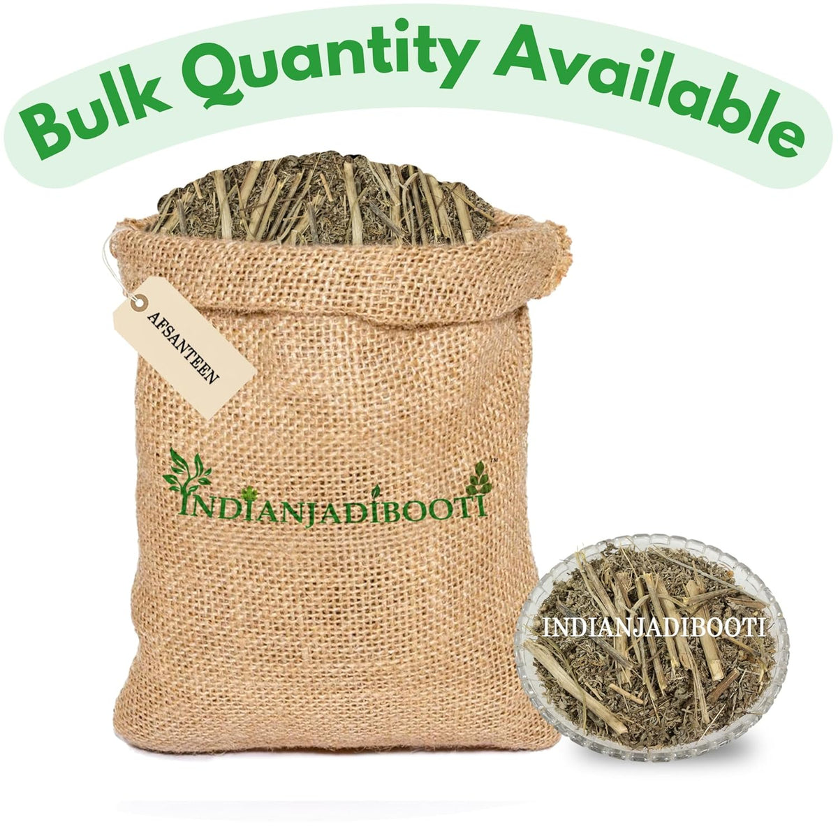 IndianJadiBooti Afsanteen Herb (Artemisia Absinthium) - 250g | Wormwood/Vilayati Afsantin | Supports Digestive Wellness & Natural Detox | Raw, Cleaned & Dried Whole Herb