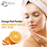 Brijbooti Orange peel powder for face 200g | Face Pack & Face Mask | Detan, Acne, Oil Control & Pimples With Vitamin C | orange peel powder for drinking