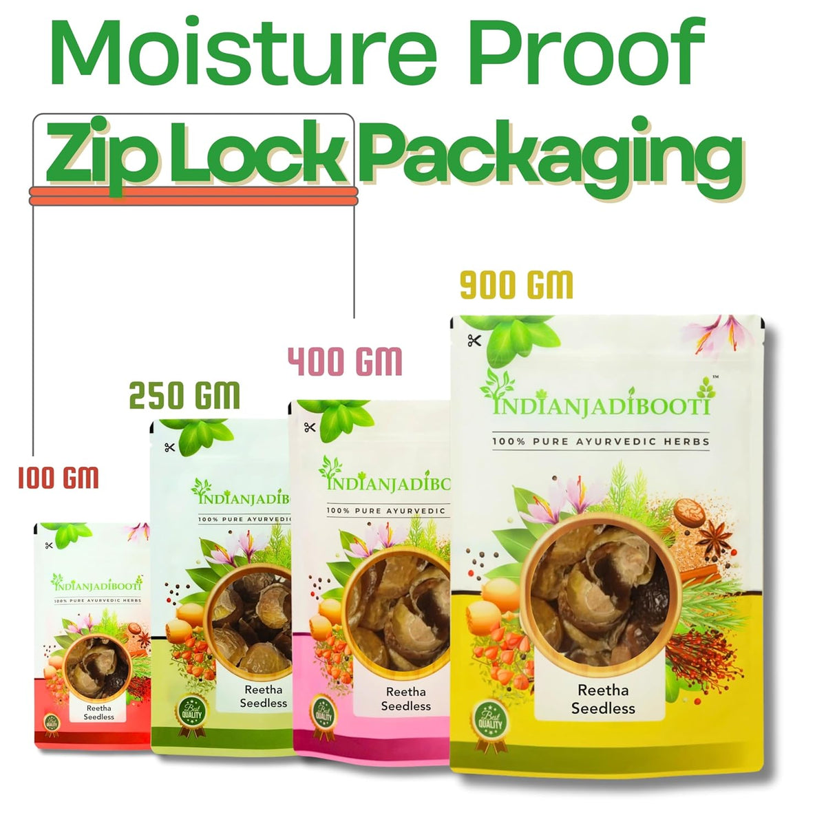IndianJadiBooti Reetha Seedless | Soap Nut | Soapberry | Wash Nut | Acacia Concinna | Aritha (100 Grams)