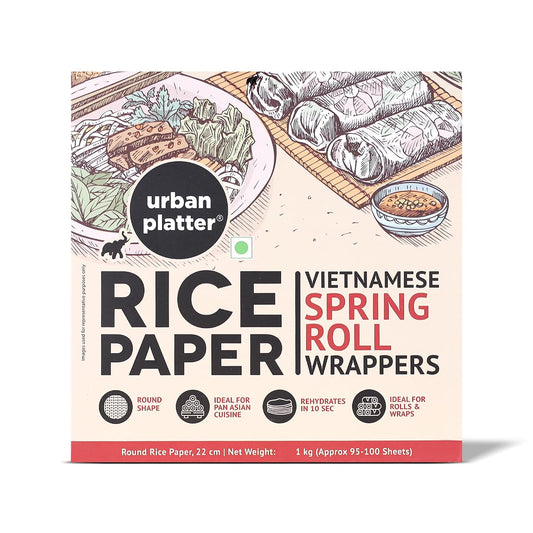 Urban Platter Large Rice Paper Sheets, 1kg (Vietnamese Spring Roll Wrappers Pan Asian Cuisine, Ideal for Rolls and Crackers)