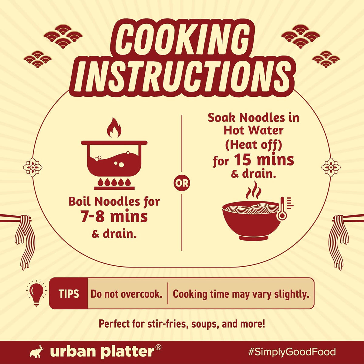 Urban Platter Rice Noodles, 400g (Naturally Gluten Free, Made with Rice Flour, No Additives, Ideal for Pan Asian Cooking)