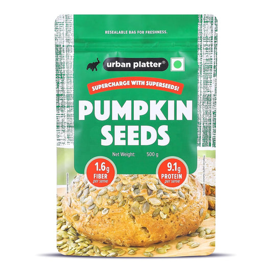 Urban Platter Pumpkin Seeds, 500g (Pepitas, Naturally Rich in Protein & Healthy Fats, Snack, Sprinkle & Bake)
