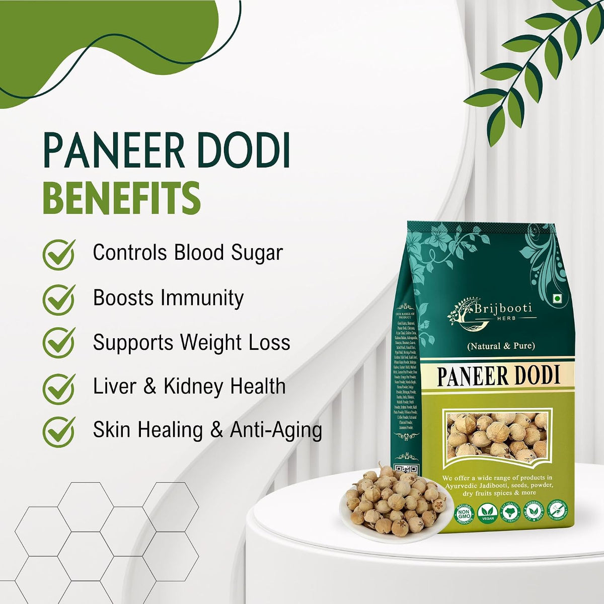 Brijbooti Paneer Doda Phool - (1KG) | Paneer Phool for diabetes | Paneer Dodi