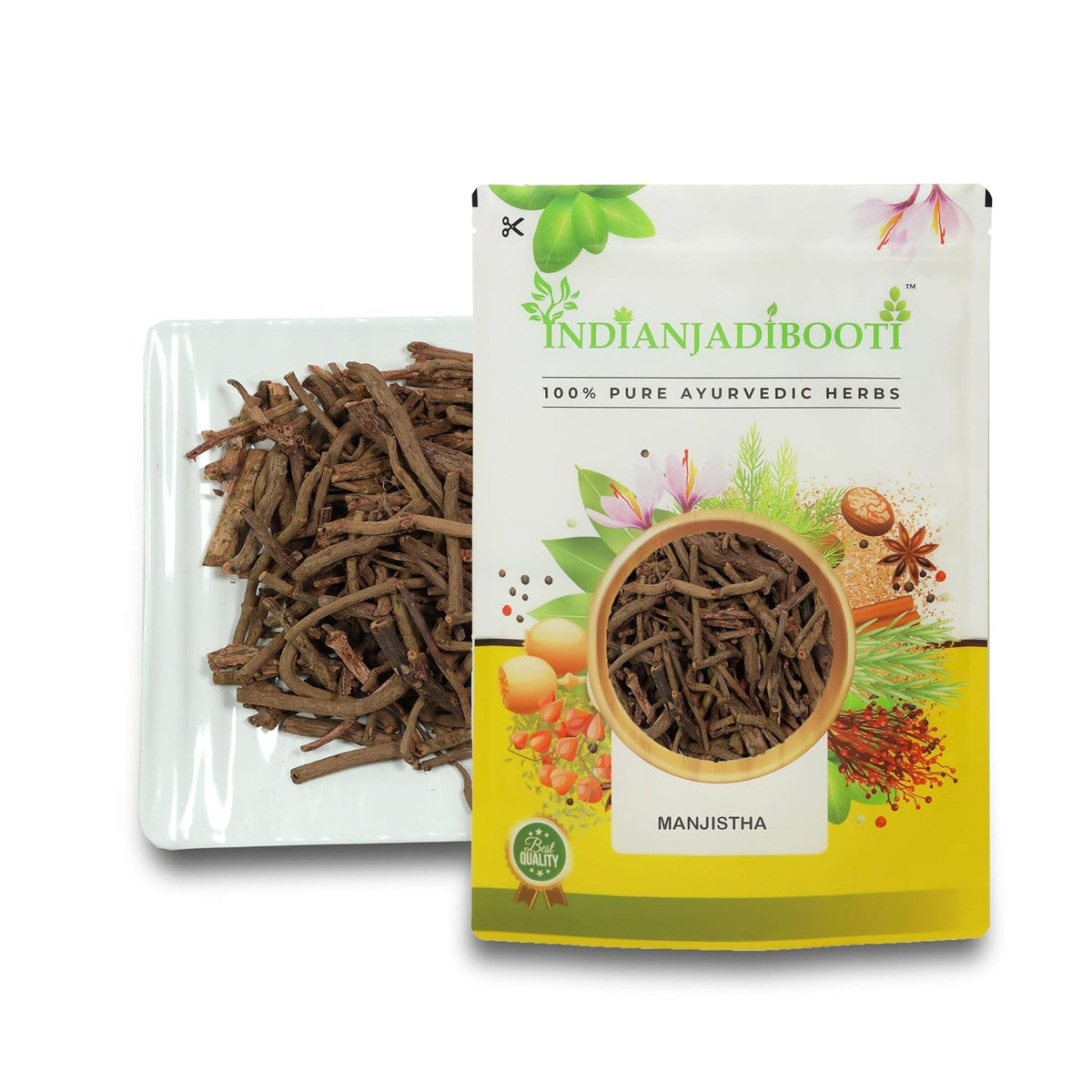 IndianJadiBooti Pure Manjistha Root | Traditional Ayurvedic Botanical for Skin Radiance, Complexion Vitality & Pitta-Grounding Wellness Rituals (900 Grams) | (Pack Of 2)