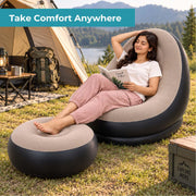 Toy Imagine Inflatable Lounge Chair with Air Pump & Matching Footrest