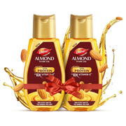 Dabur Almond Hair Oil - 580ml(290ml*2) | Provides Damage Protection | Non Sticky Formula | For Soft & Shiny Hair | With Almonds, Keratin Protein, Soya Protein & 10X Vitamin E