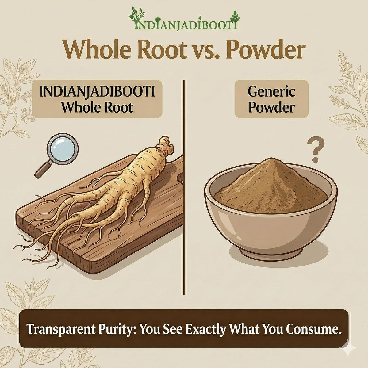 IndianJadiBooti Elite Performance Bundle: Safed Musli Root & Ginseng Root – For Peak Physical Energy, Hormonal Support & Systemic Rejuvenation